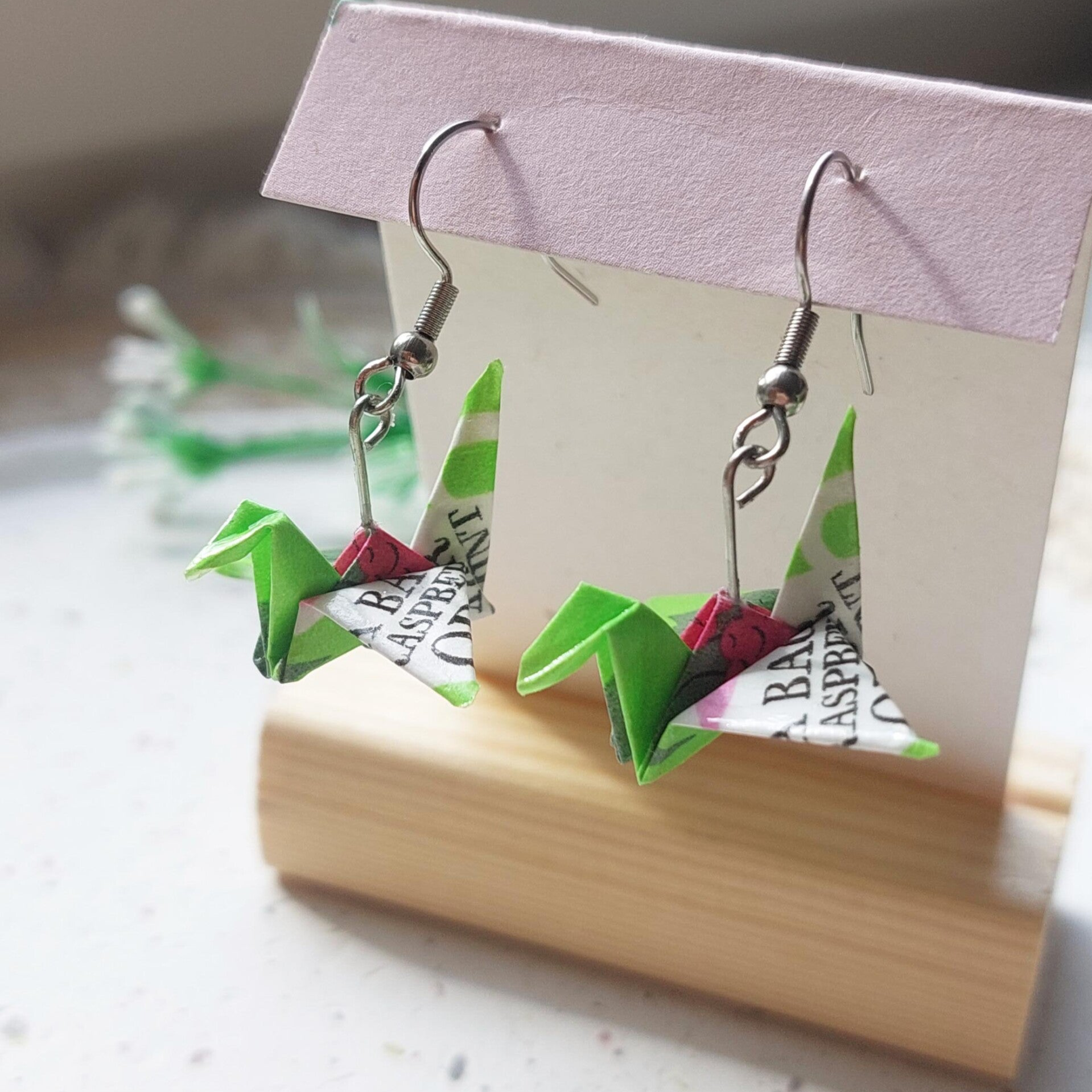 Kraanvogel origami Clipper groen roze