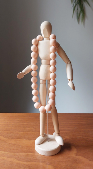Kralen ketting nude peach