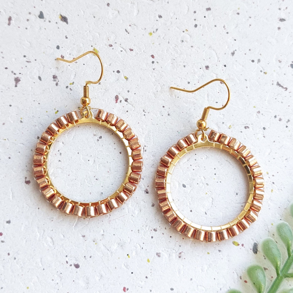 Cirkel oorbellen met Miyuki kralen