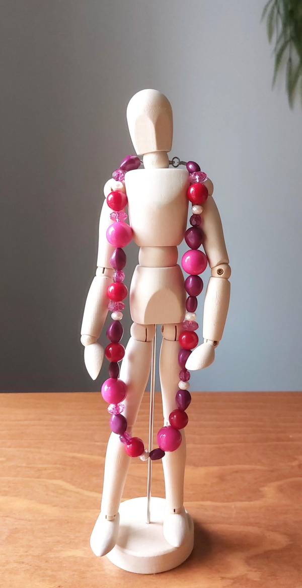 Kralen ketting pink party