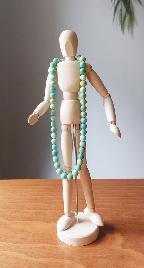 Kralen ketting aqua green