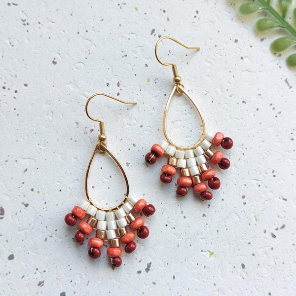 Druppel oorbellen met Miyuki kralen herfst