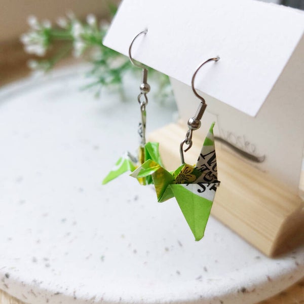 Kraanvogel origami Clipper groen