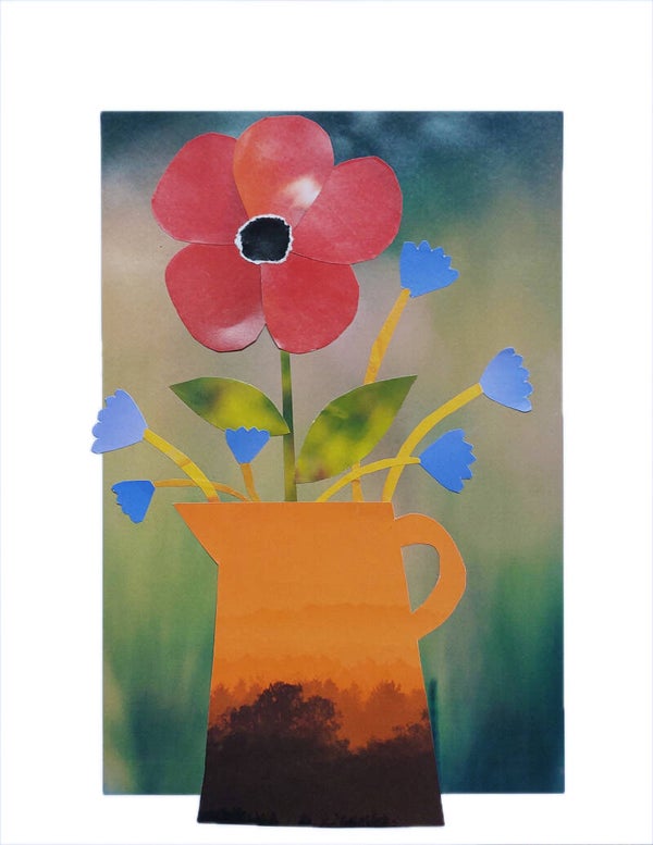 Kaart A6: Bloemencollage