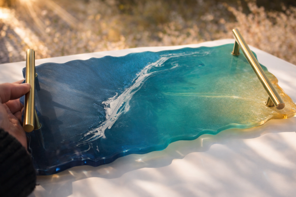 Plateau Résine – Collection Océan Émeraude