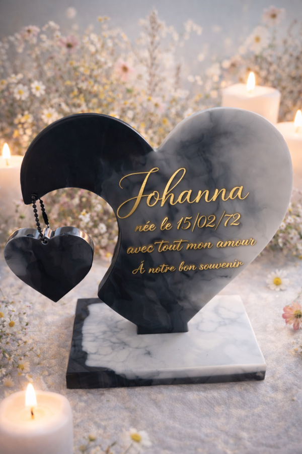 Cœur Résine Personnalisé – Collection Souvenir Éternel