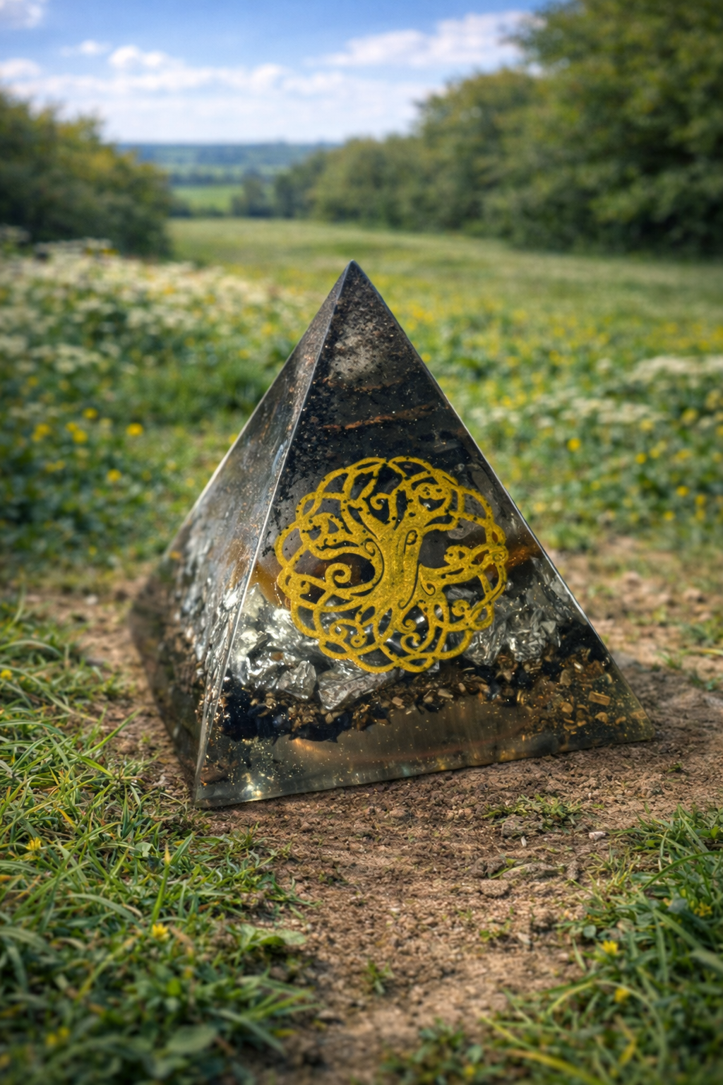 Orgonite pyramidale Obsidienne noire