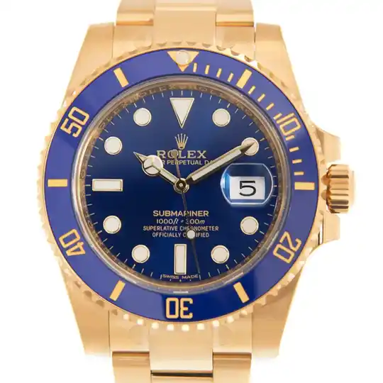 40mm 18K Yellow Gold Oyster Bracelet Automatic Blue Dial
