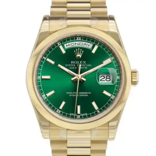 Green Dial President Yellow Gold