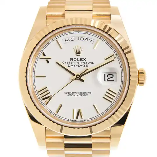 18KT Yellow Gold Stainless Steel Automatic White Dial