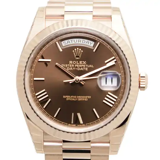 40mm Rose Gold Stainless Steel Automatic Chocolate Dial