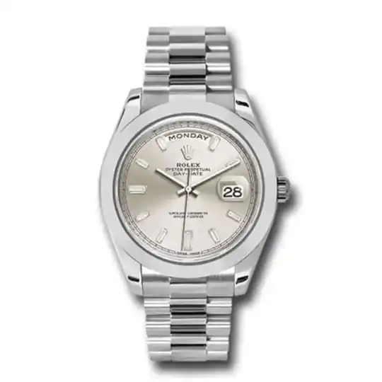 Presidential Silver dial, Smooth Beze