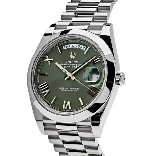 Platinum President Olive Green Dial