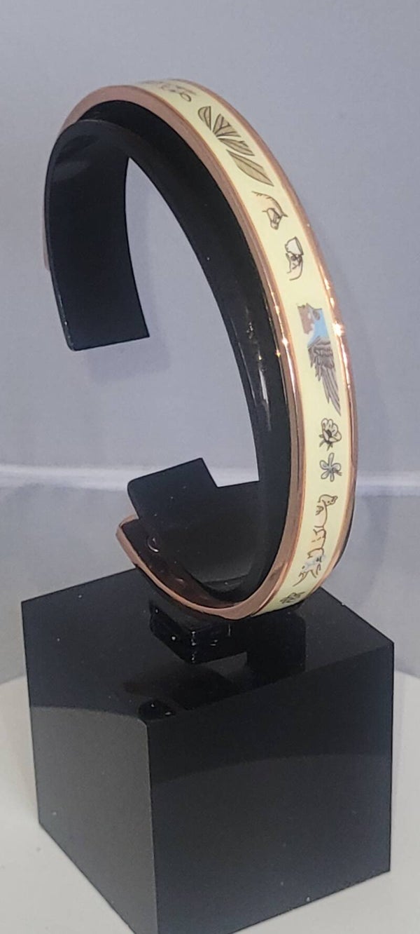 Copper & Yellow Enamel Bangle