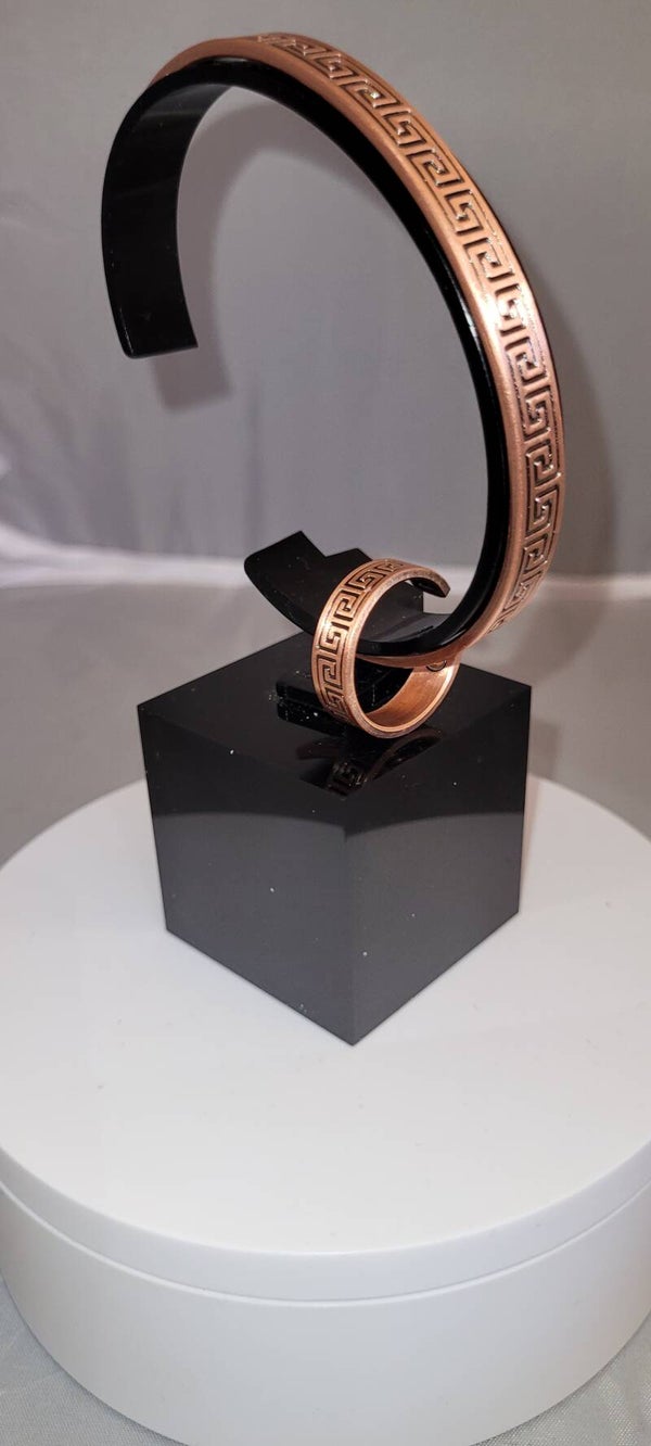 Greek Key Narrow Bracelet and Ring Set