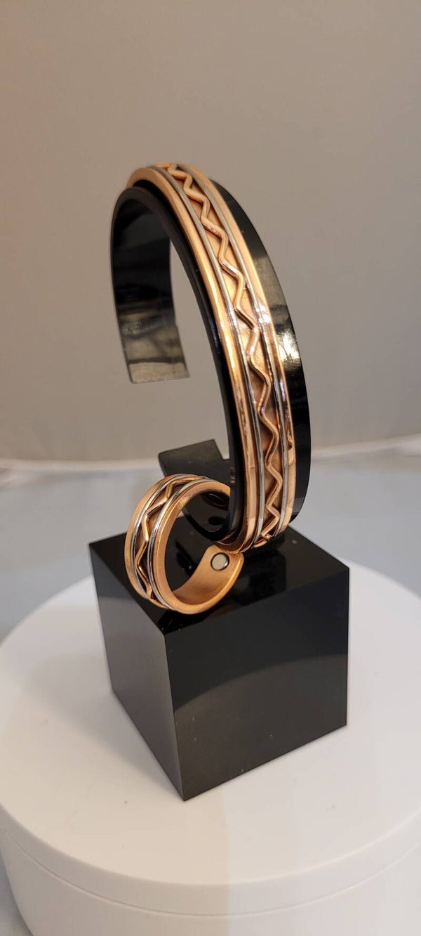 Wave pattern Bracelet and Ring