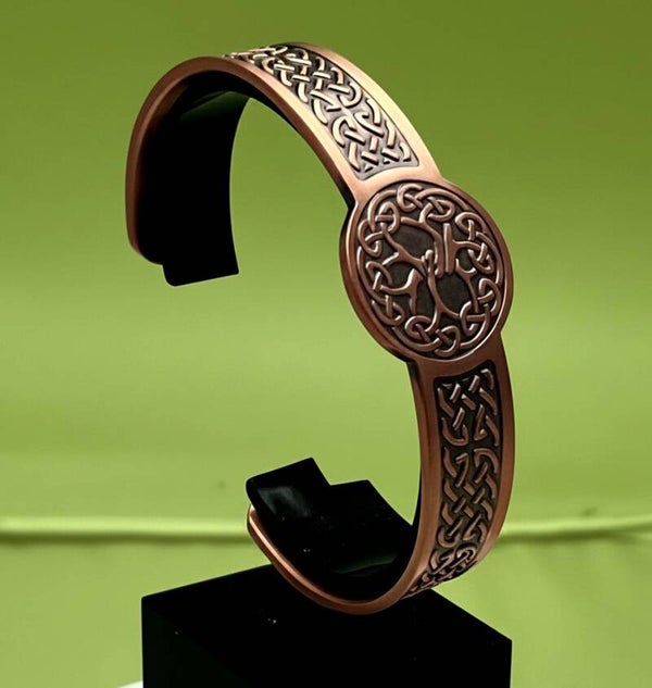 Pure Copper Celti Knot Tree of Life Disc Bracelet