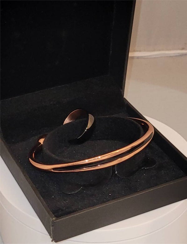 Copper & Black Bangle and Ring  Set