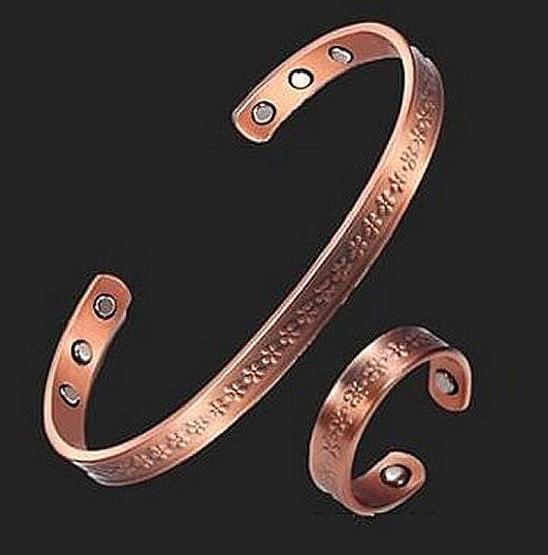 Copper Flower Petal Bracelet & Ring Set