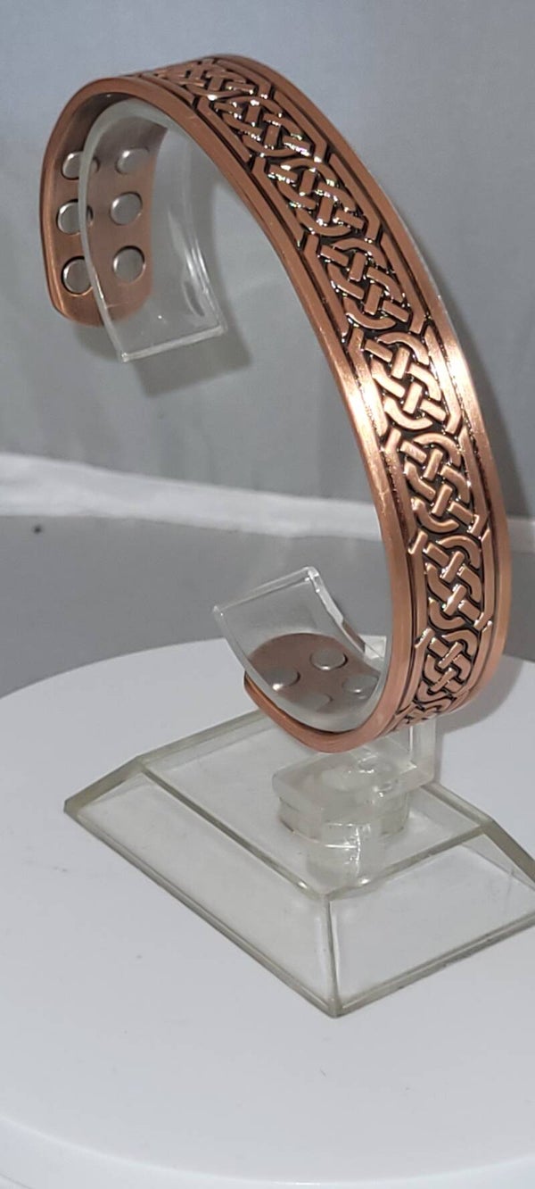 Gaelic Braid Carving Copper (18 Mag) Bracelet