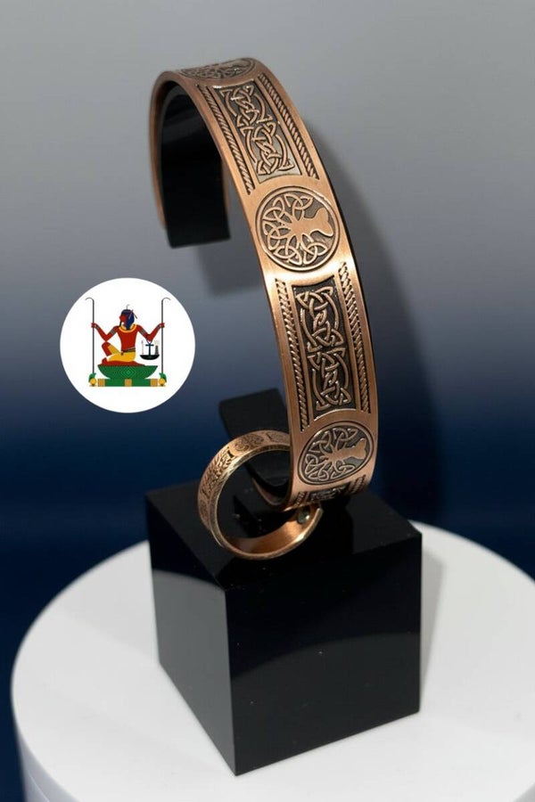 Close Tree of Life Copper Magnetic Therapy Bracelet & Ring Set