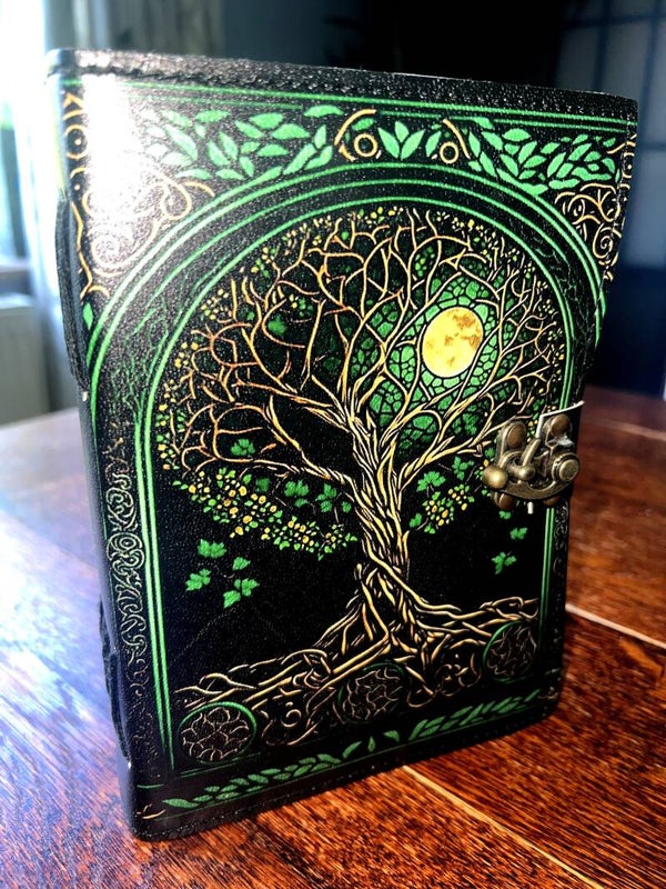 Handmade Leather bound "Tree of Life" Journal / Notebook / Grimoire