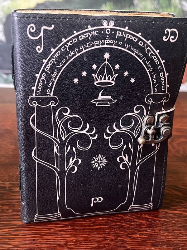 Handmade Leather Bound LOTR "Doors od Durin" Journal - Larger 8" x 6" (A5) size