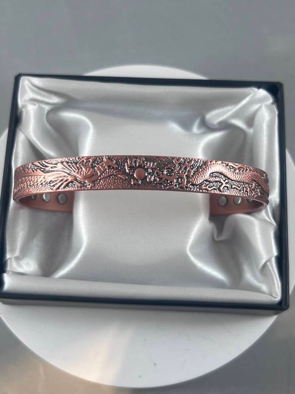 Mystical Dragon & Phoenix Copper magnetic Therapy Bracelet