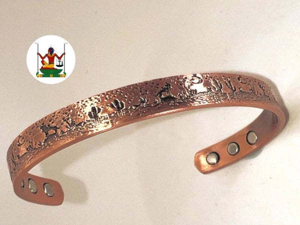 Pure Copper Desert Prarie Night Scene (Narrow) Therapy Bracelet