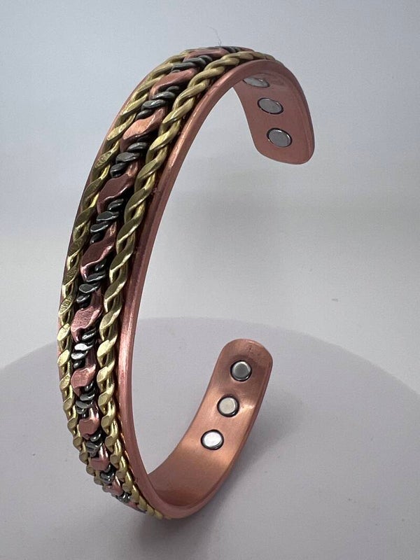 Copper Brass & Cupronickel Magnetic Therapy Bracelet