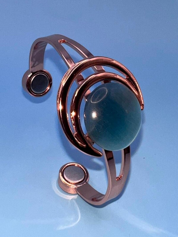 Copper Moon with Turquoise Stone Bracelet