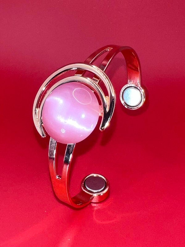 Copper Moon with Pink Opal Stone Bracelet