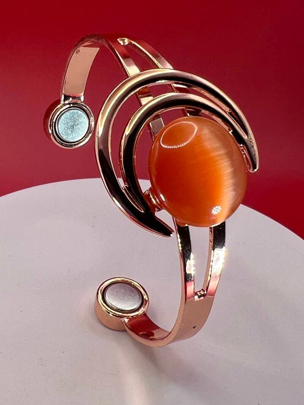 Copper Moon with Amber Stone Bracelet