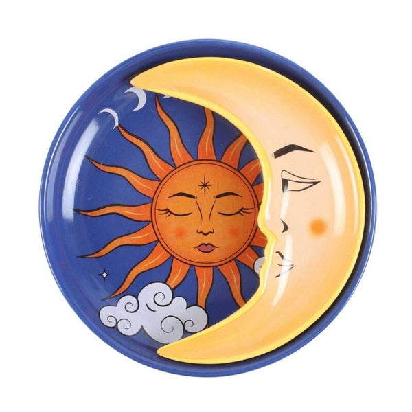Sun and Moon Celestial Ceramic Stacking Trinket Dish