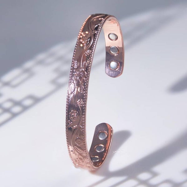 Floral design Copper Bangle