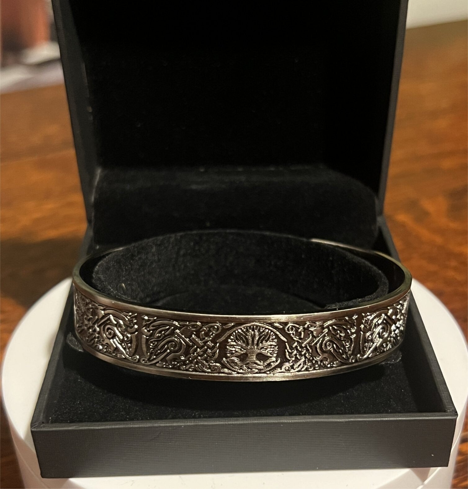 Norse style 'Tree of Life' Gun Metal  Bracelet