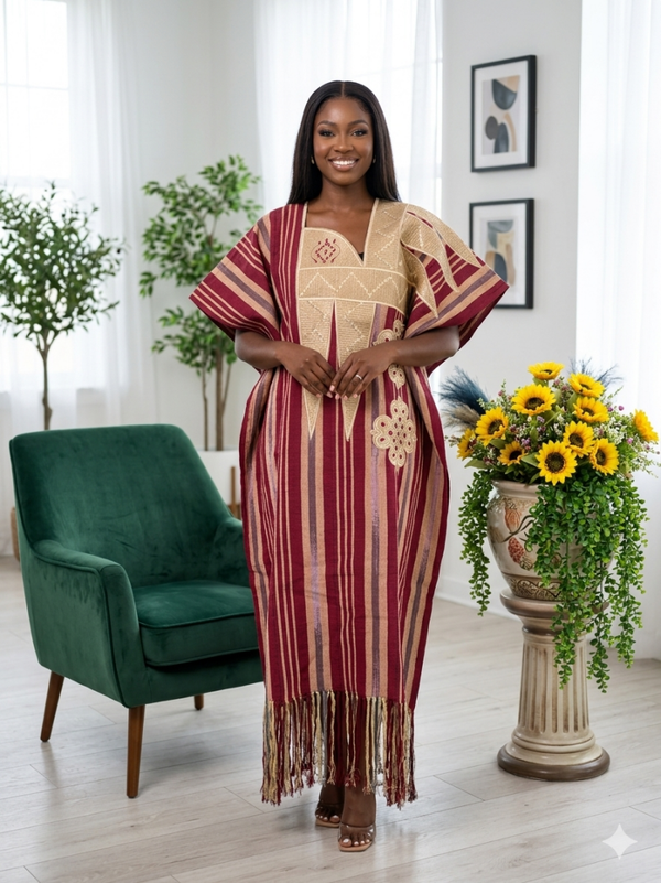 Embroidered ofi dress