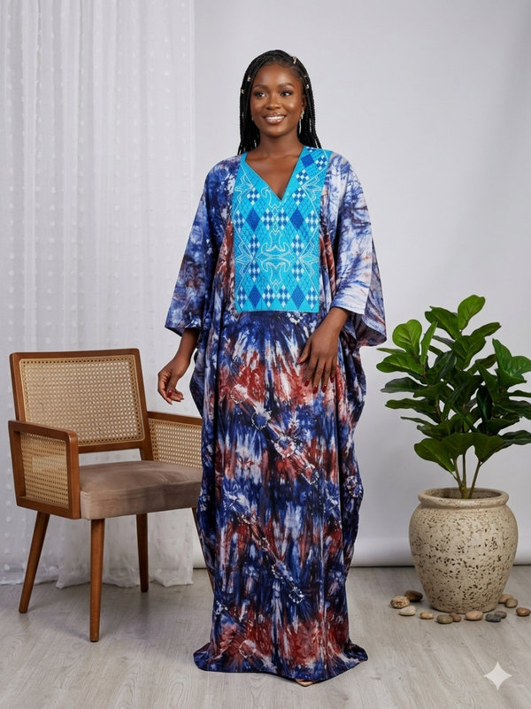 Adire flowing dress