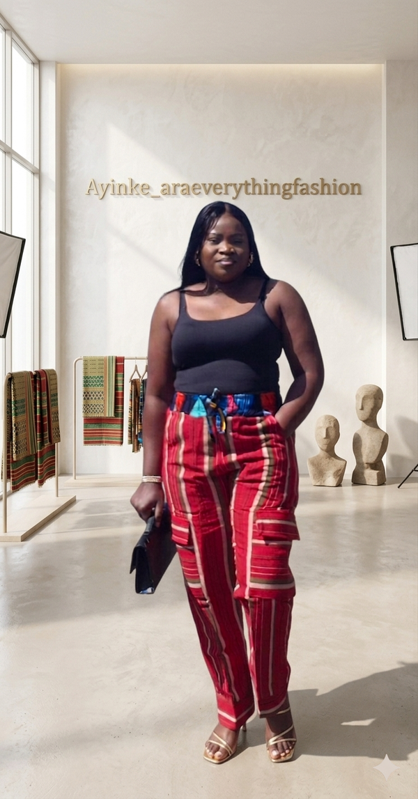 Aso oke cargo pants