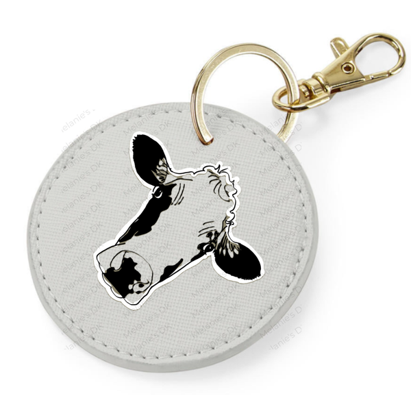 Originele koe 'Wassenaar' op keyclip rond of hart