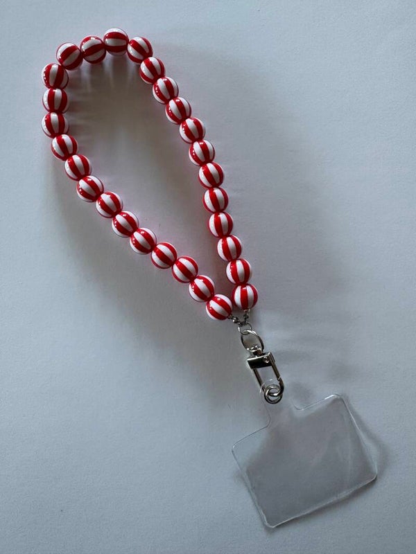 Kralen strap strepen rood