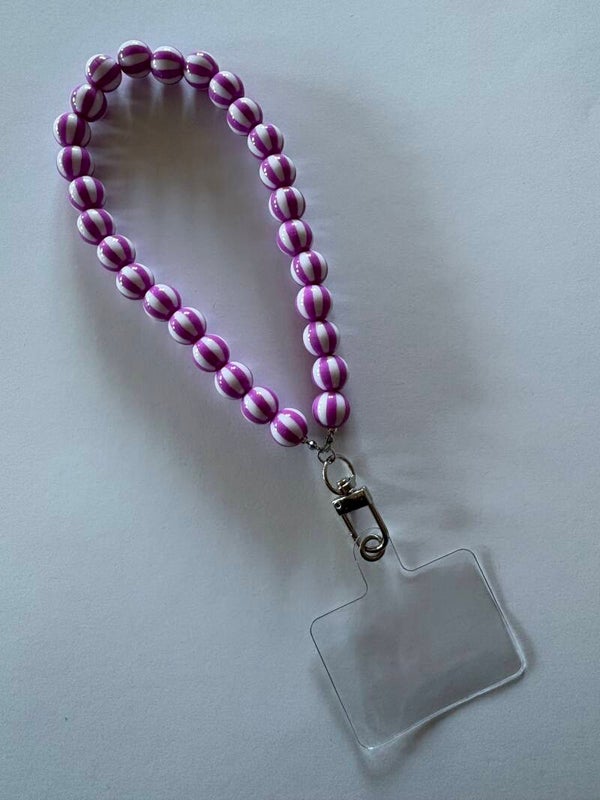 Kralen strap strepen paars