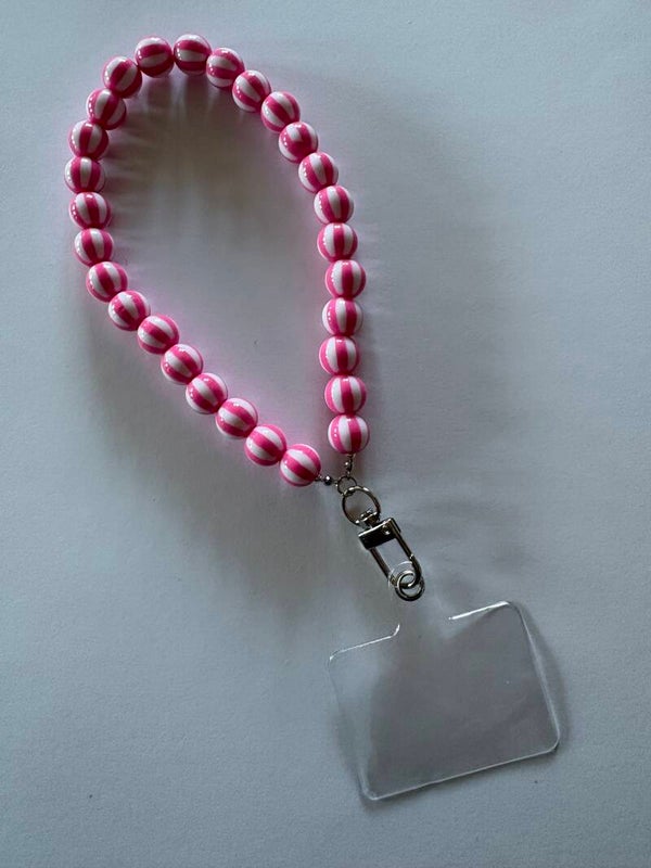 Kralen strap strepen roze