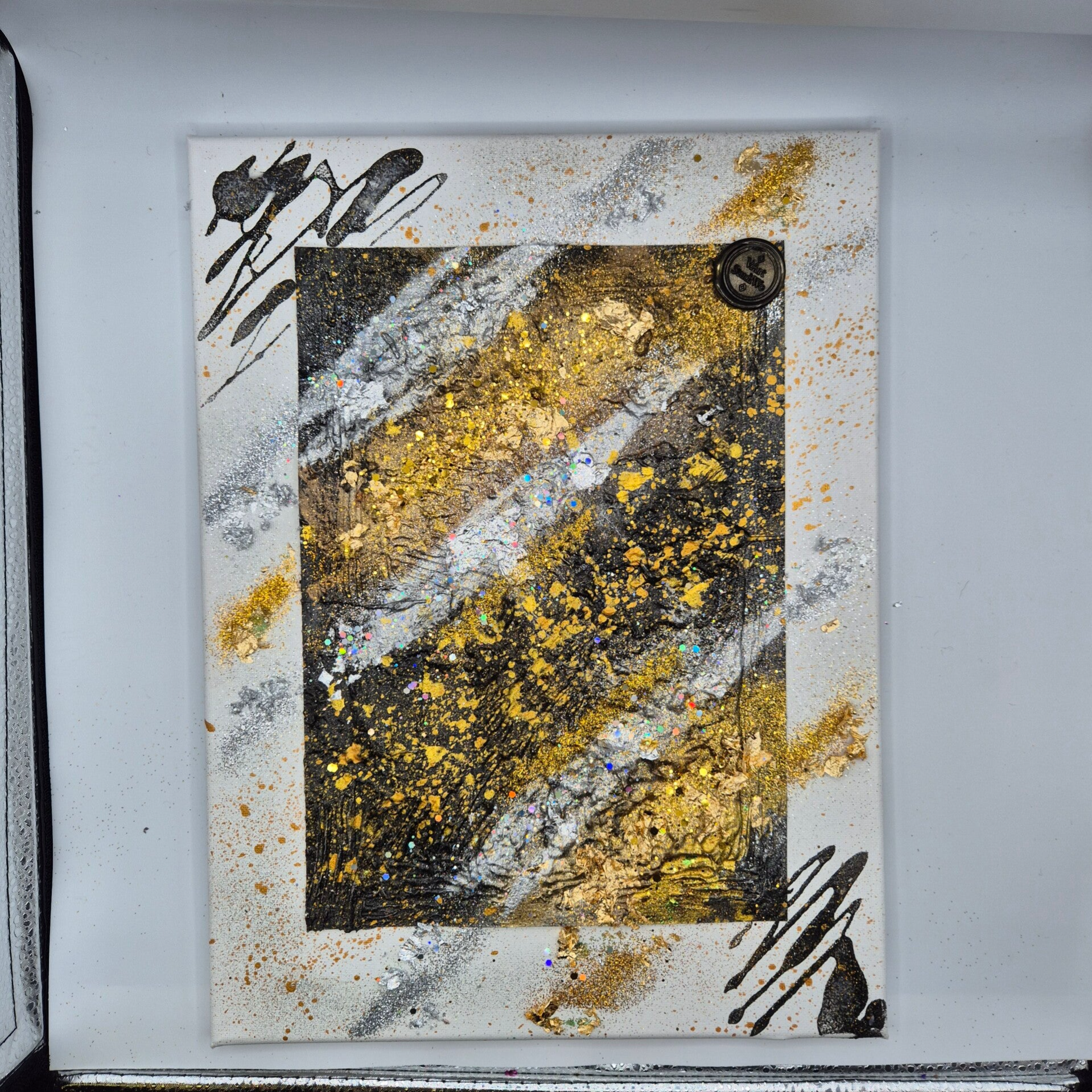 Mixed media Kunst Struktur Art Blätter Natur 
