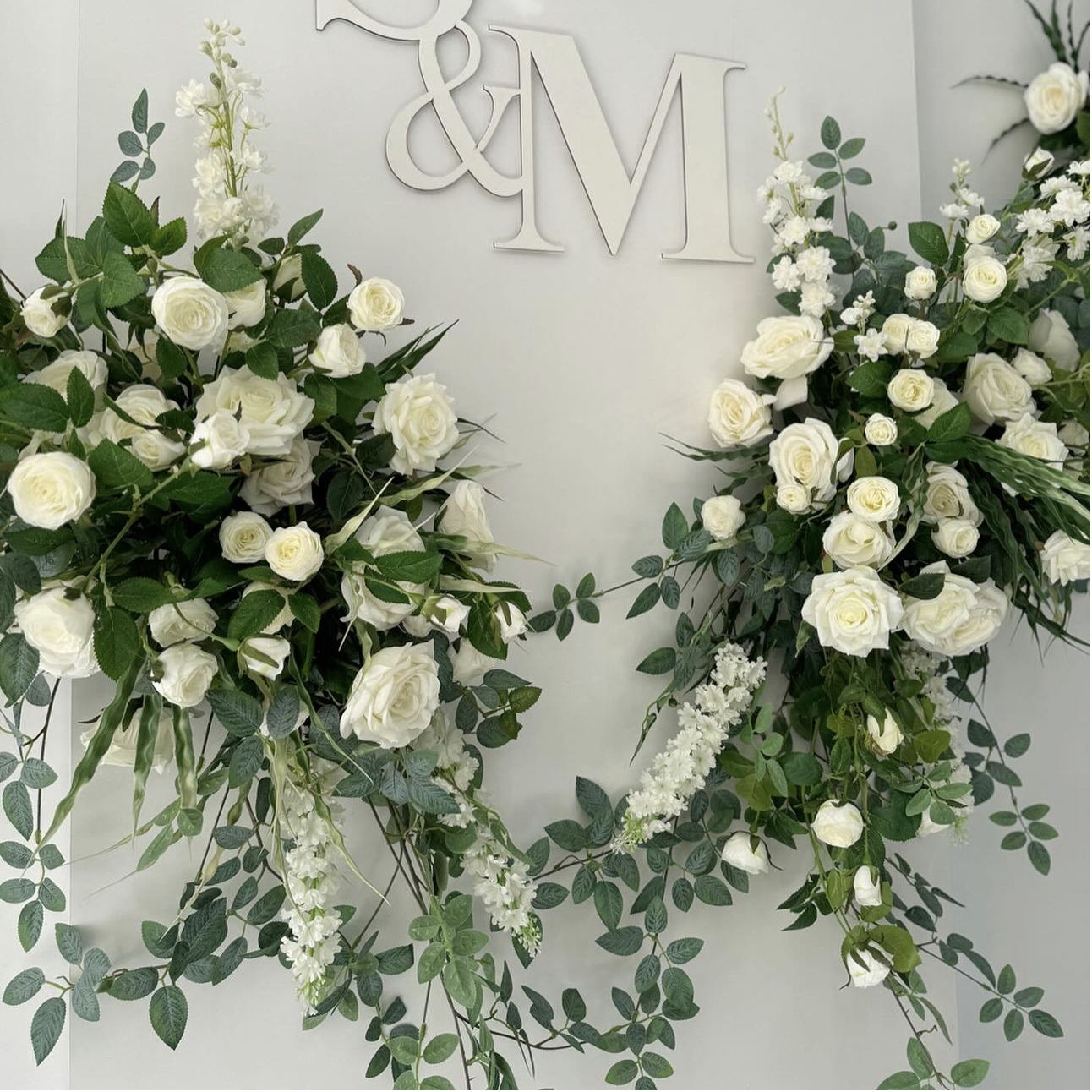 White and green flower arrangements