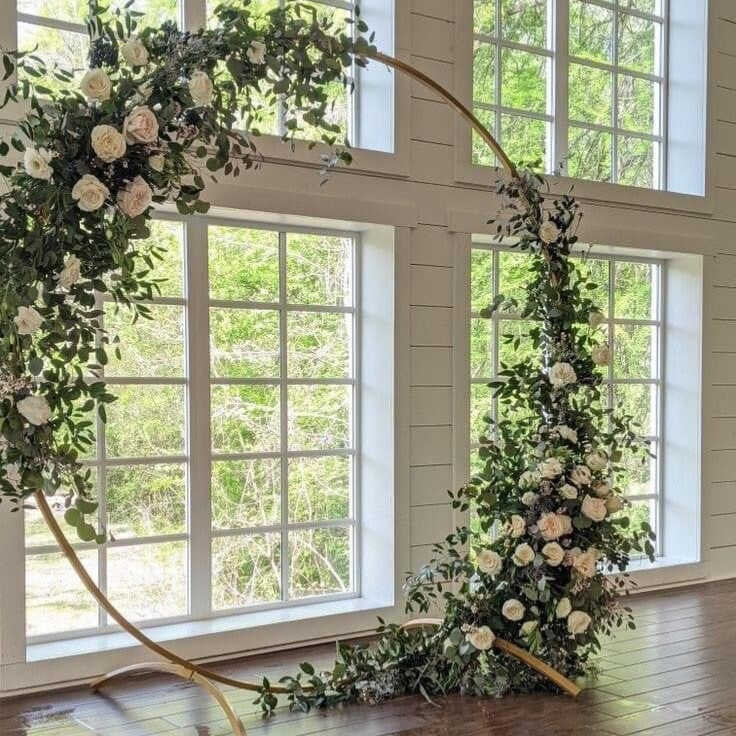 Flower garland white & green