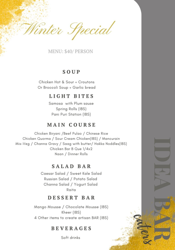 Winter special menu