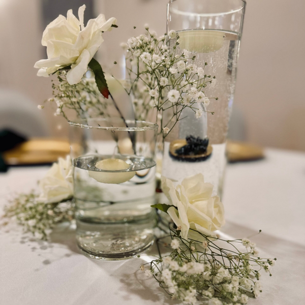 Glass rose baby breath