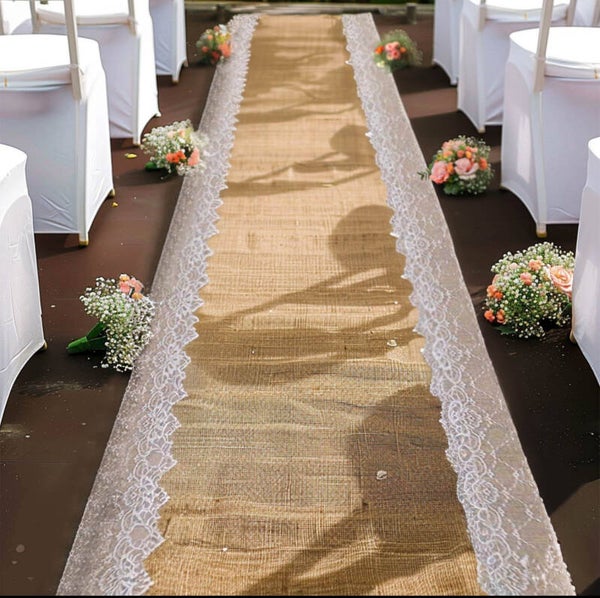 Aisle wedding runner Burlap