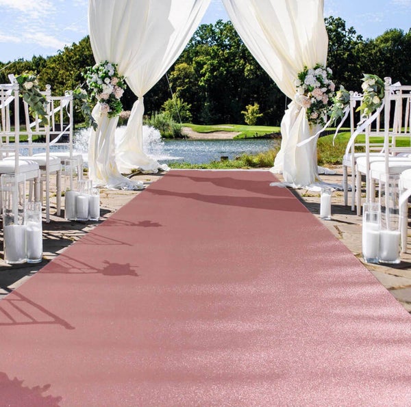 Aisle wedding runner  rose pink poly
